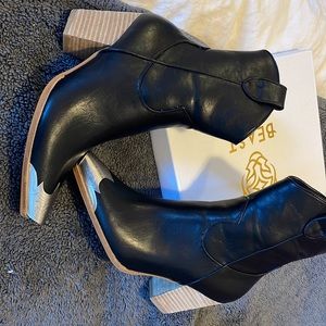 Vegan leather cowboy boots. Free people inspired.